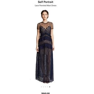 Self Portrait lace panel gown